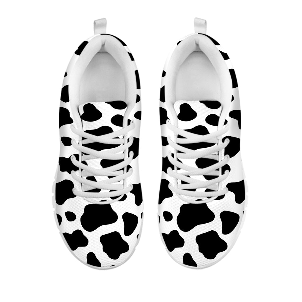 Black And White Cow Print White Running Shoes