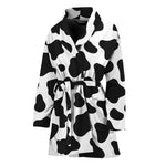Black And White Cow Print Women's Bathrobe