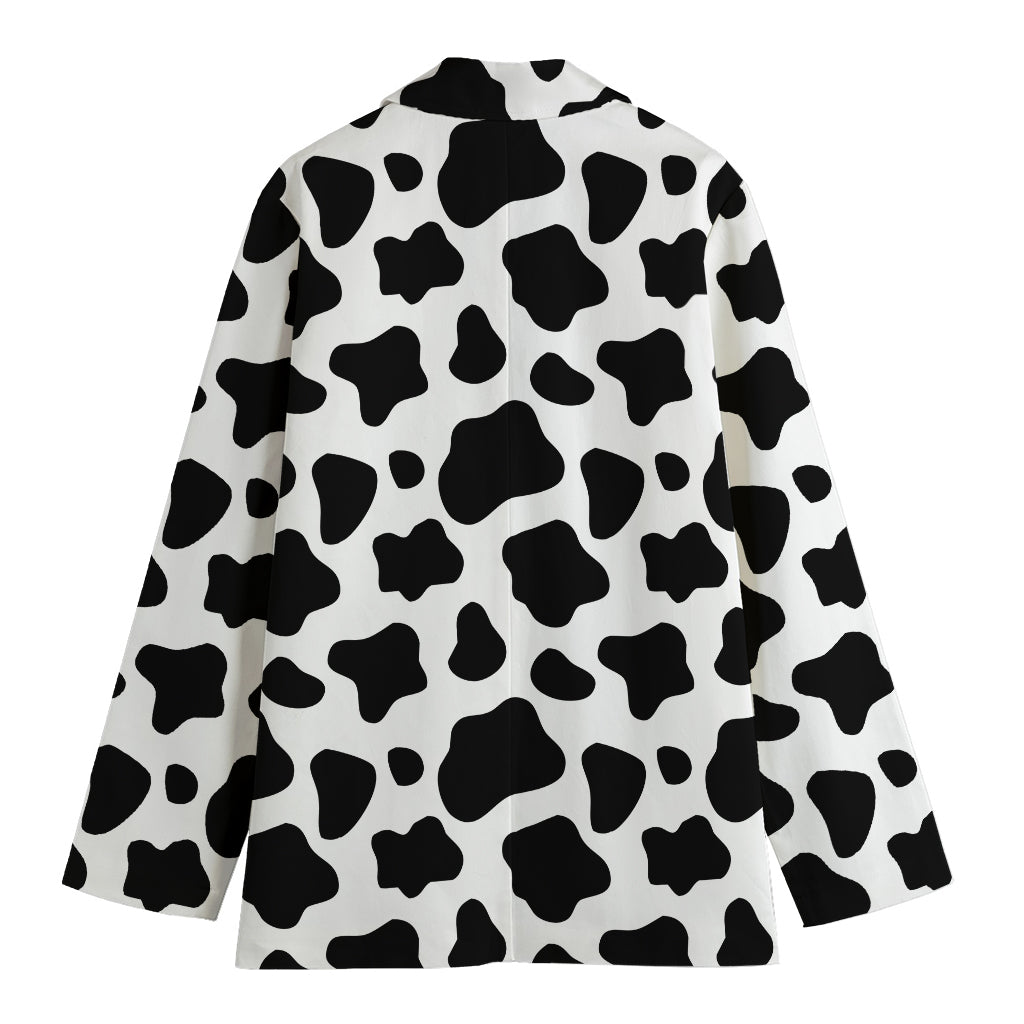 Black And White Cow Print Women's Blazer