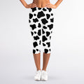 Black And White Cow Print Women's Capri Leggings