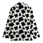 Black And White Cow Print Women's Cotton Blazer