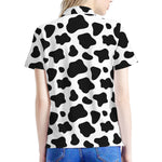 Black And White Cow Print Women's Polo Shirt