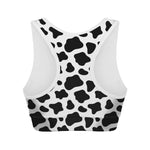 Black And White Cow Print Women's Sports Bra