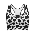 Black And White Cow Print Women's Sports Bra