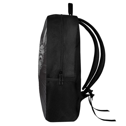 Black And White Crazy Donkey Print 17 Inch Backpack