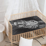 Black And White Crazy Donkey Print Baby Crib Sheet