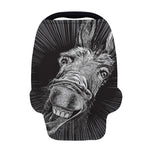 Black And White Crazy Donkey Print Baby Seat Cover