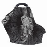 Black And White Crazy Donkey Print Baby Seat Cover