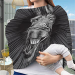 Black And White Crazy Donkey Print Baby Seat Cover