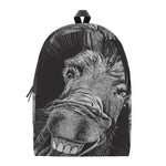 Black And White Crazy Donkey Print Backpack