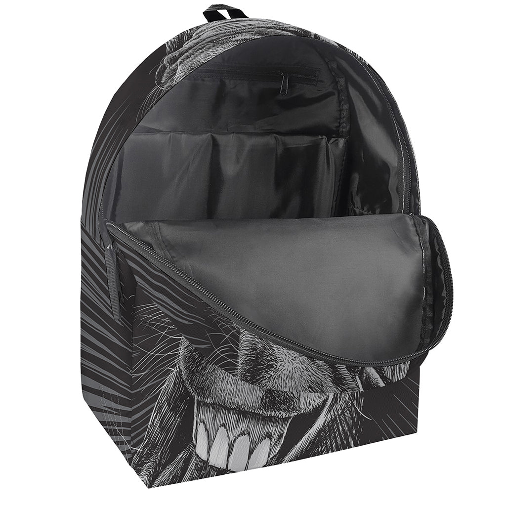 Black And White Crazy Donkey Print Backpack