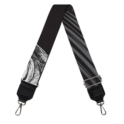 Black And White Crazy Donkey Print Bag Strap
