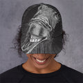 Black And White Crazy Donkey Print Baseball Cap