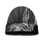 Black And White Crazy Donkey Print Beanie