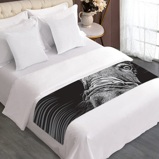 Black And White Crazy Donkey Print Bed Runner