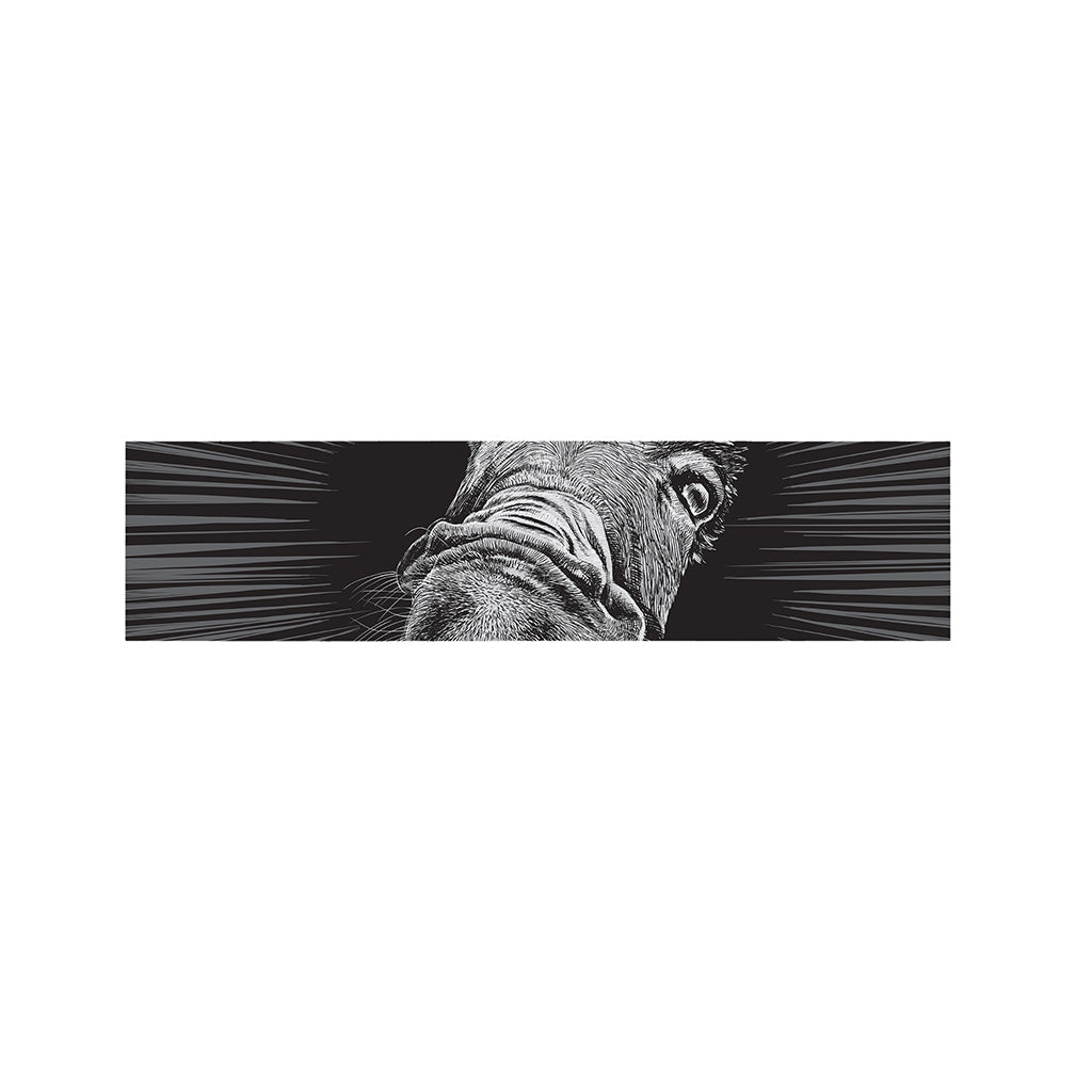 Black And White Crazy Donkey Print Bed Runner
