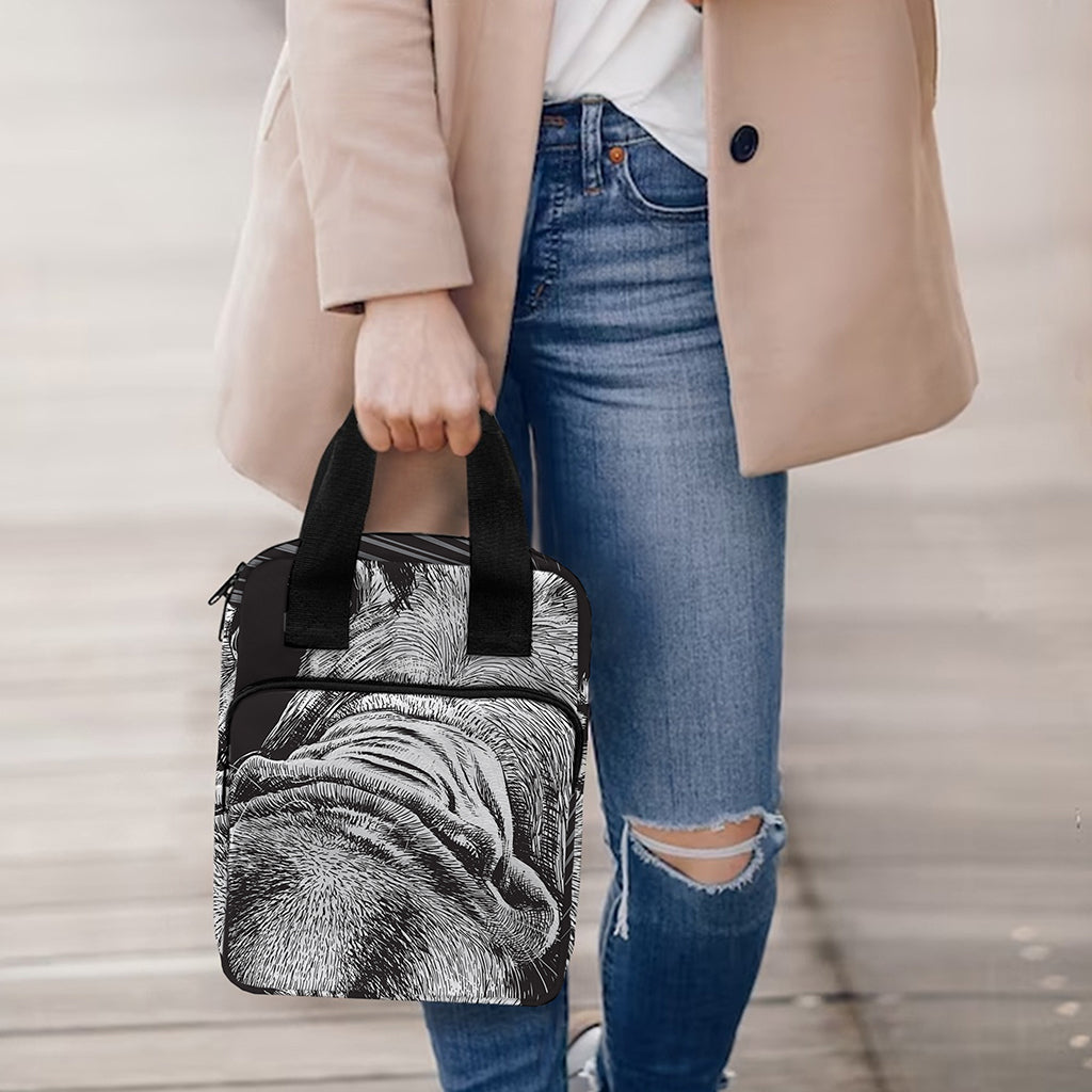 Black And White Crazy Donkey Print Bible Tote Bag