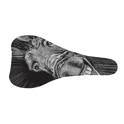 Black And White Crazy Donkey Print Bicycle Seat Cover