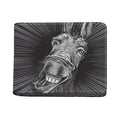 Black And White Crazy Donkey Print Bifold Wallet