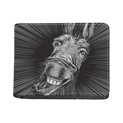 Black And White Crazy Donkey Print Bifold Wallet