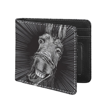 Black And White Crazy Donkey Print Bifold Wallet