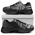 Black And White Crazy Donkey Print Black Chunky Shoes