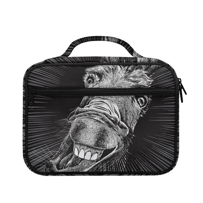 Black And White Crazy Donkey Print Briefcase Bible Bag