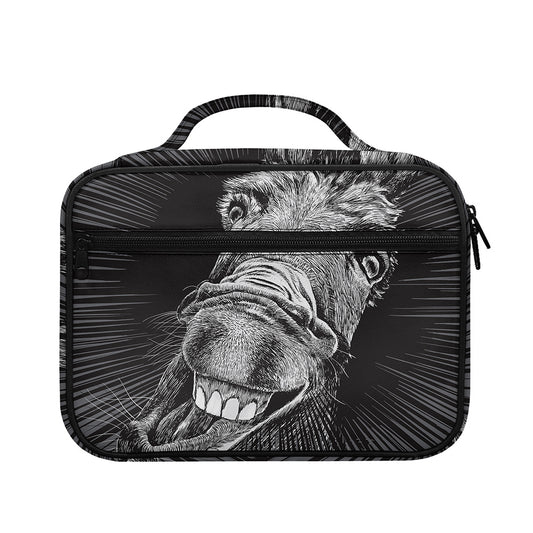 Black And White Crazy Donkey Print Briefcase Bible Bag