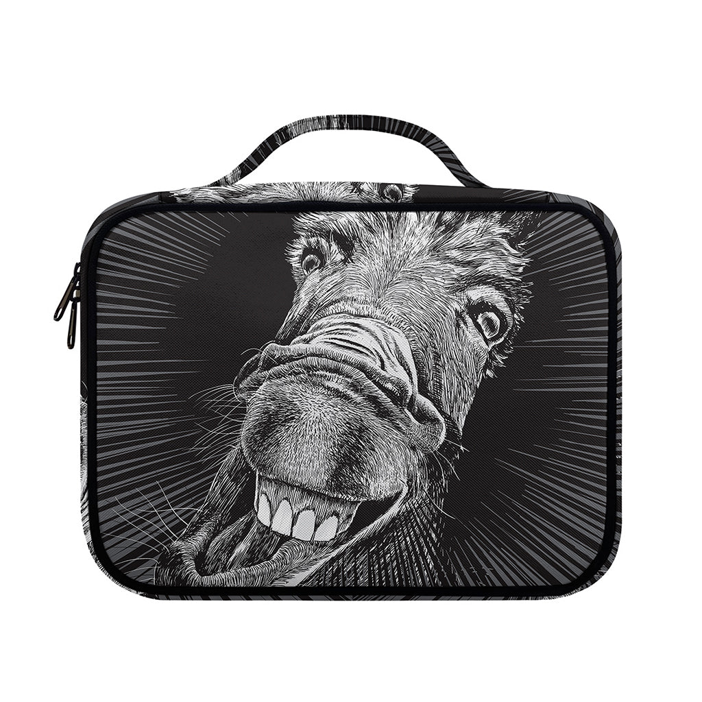 Black And White Crazy Donkey Print Briefcase Bible Bag