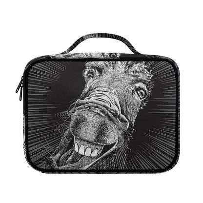 Black And White Crazy Donkey Print Briefcase Bible Bag