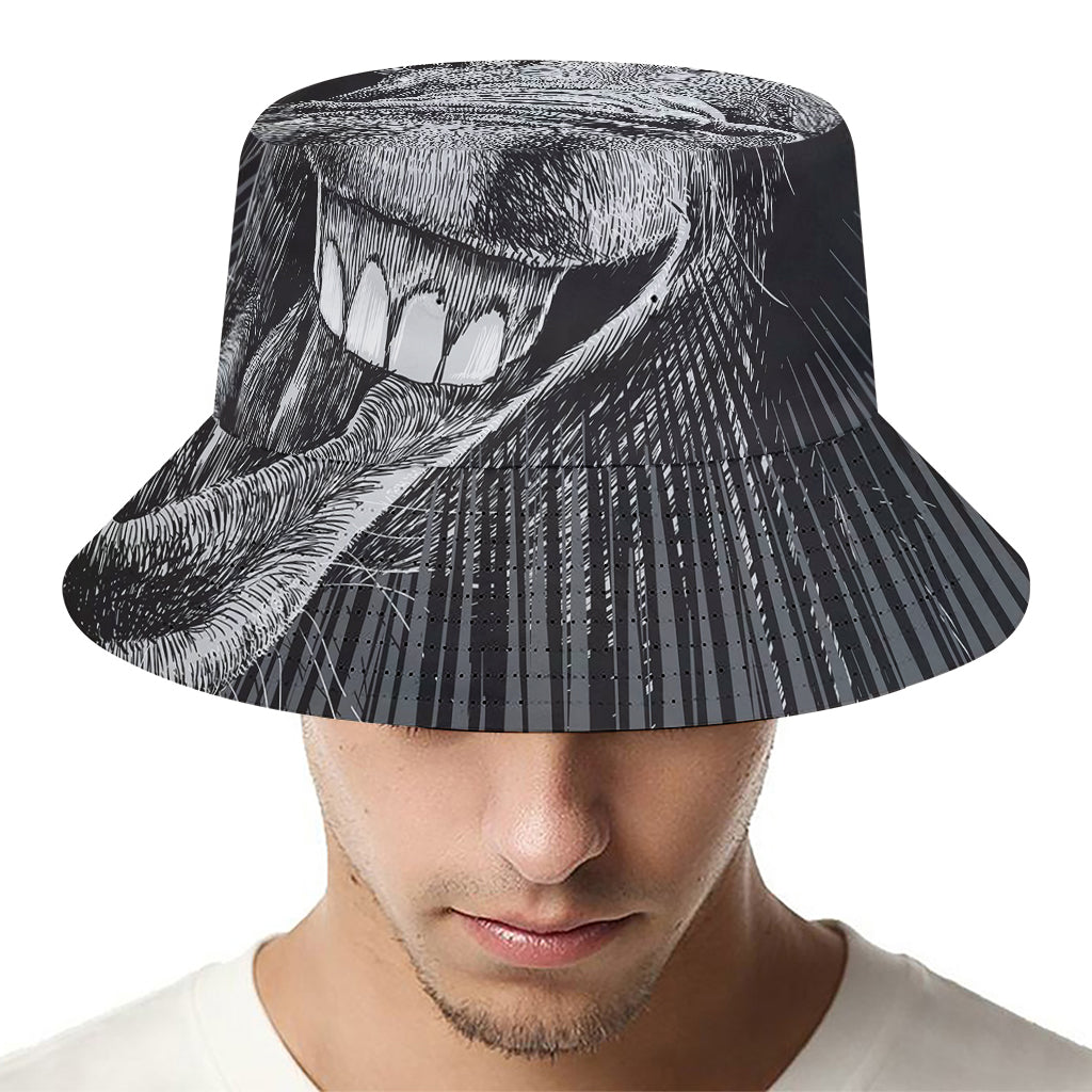 Black And White Crazy Donkey Print Bucket Hat