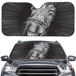 Black And White Crazy Donkey Print Car Windshield Sun Shade