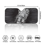 Black And White Crazy Donkey Print Car Windshield Sun Shade