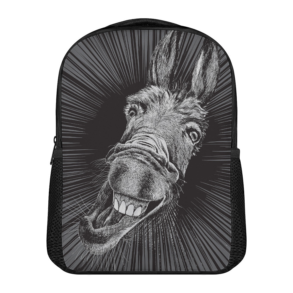 Black And White Crazy Donkey Print Casual Backpack