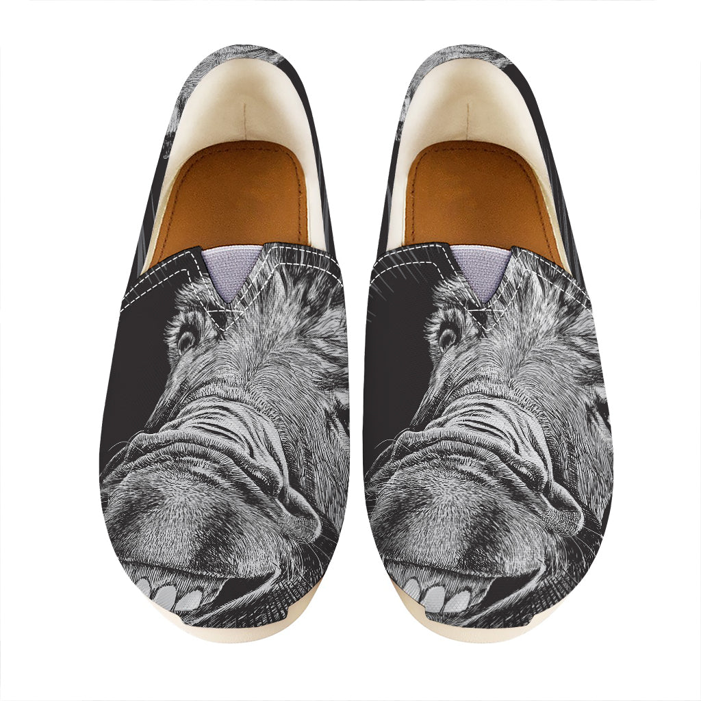 Black And White Crazy Donkey Print Casual Shoes