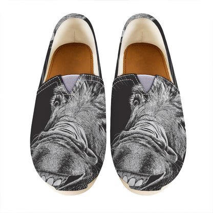 Black And White Crazy Donkey Print Casual Shoes