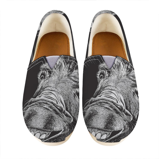 Black And White Crazy Donkey Print Casual Shoes