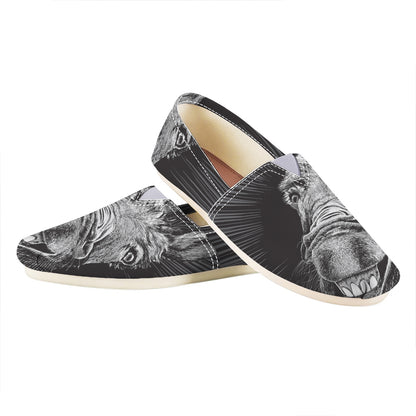 Black And White Crazy Donkey Print Casual Shoes