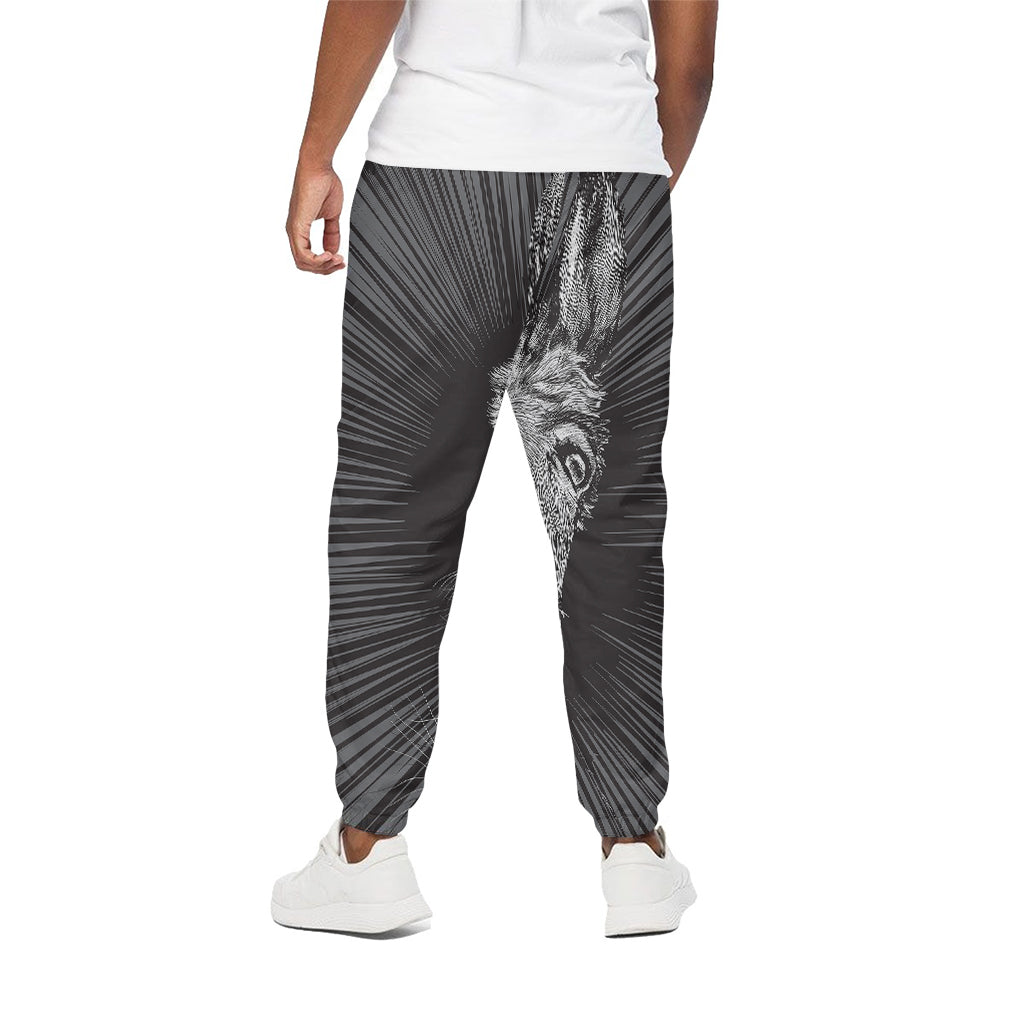 Black And White Crazy Donkey Print Cotton Pants