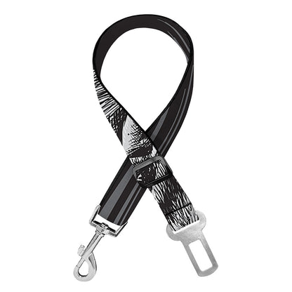 Black And White Crazy Donkey Print Dog Seat Belt