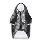 Black And White Crazy Donkey Print Dog Zip Up Hoodie
