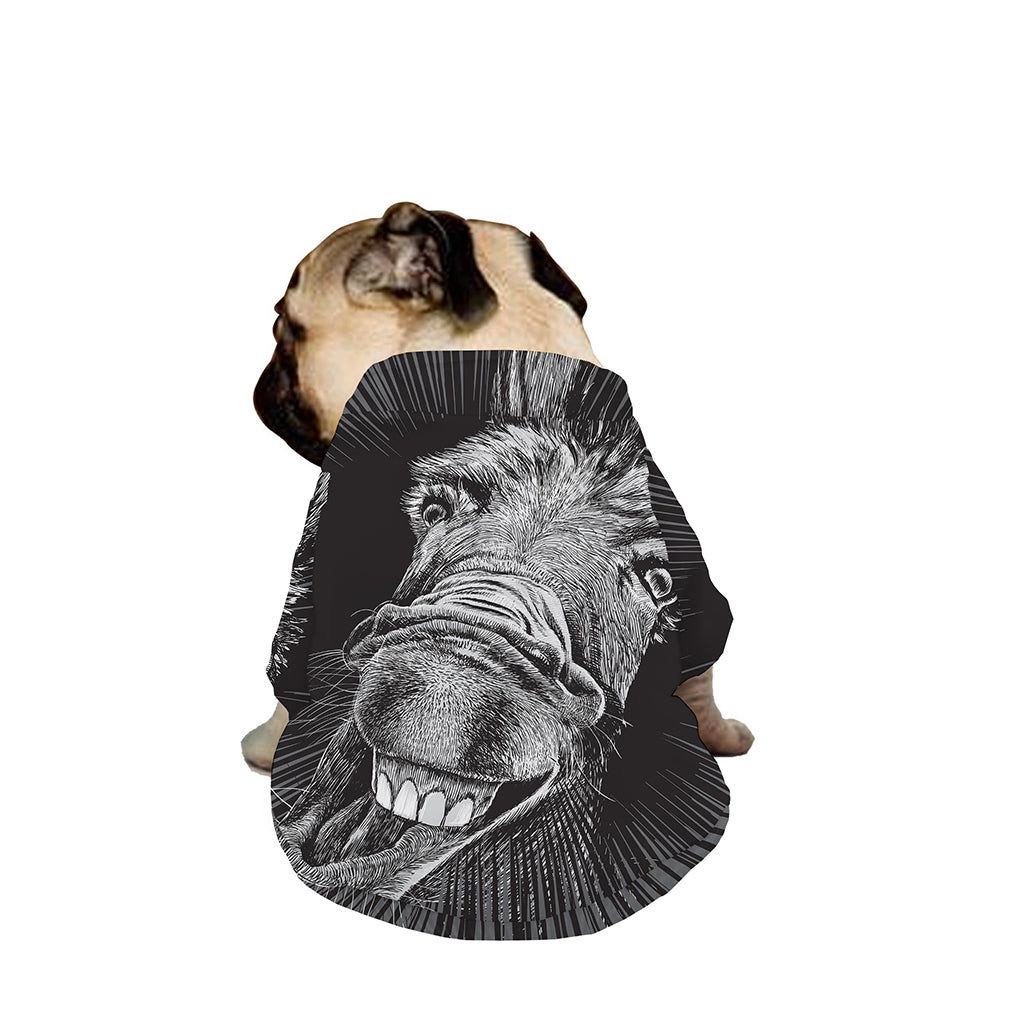 Black And White Crazy Donkey Print Dog Zip Up Jacket