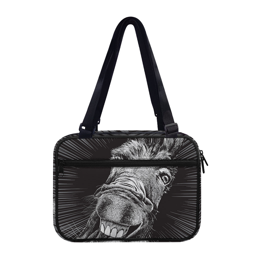 Black And White Crazy Donkey Print Double Strap Bible Bag