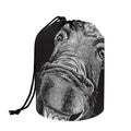 Black And White Crazy Donkey Print Drawstring Makeup Bag