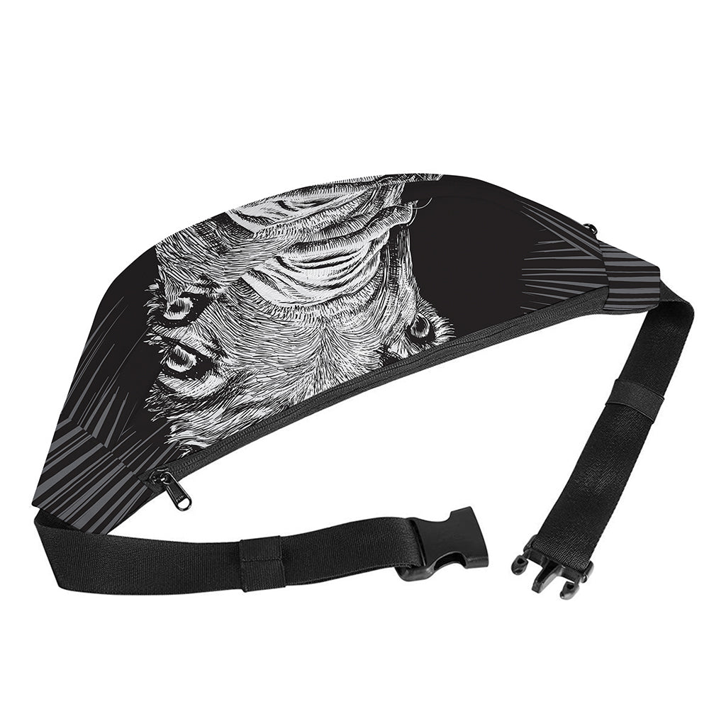 Black And White Crazy Donkey Print Fanny Pack