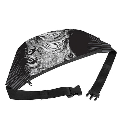 Black And White Crazy Donkey Print Fanny Pack