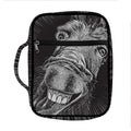 Black And White Crazy Donkey Print Front Pocket Bible Bag