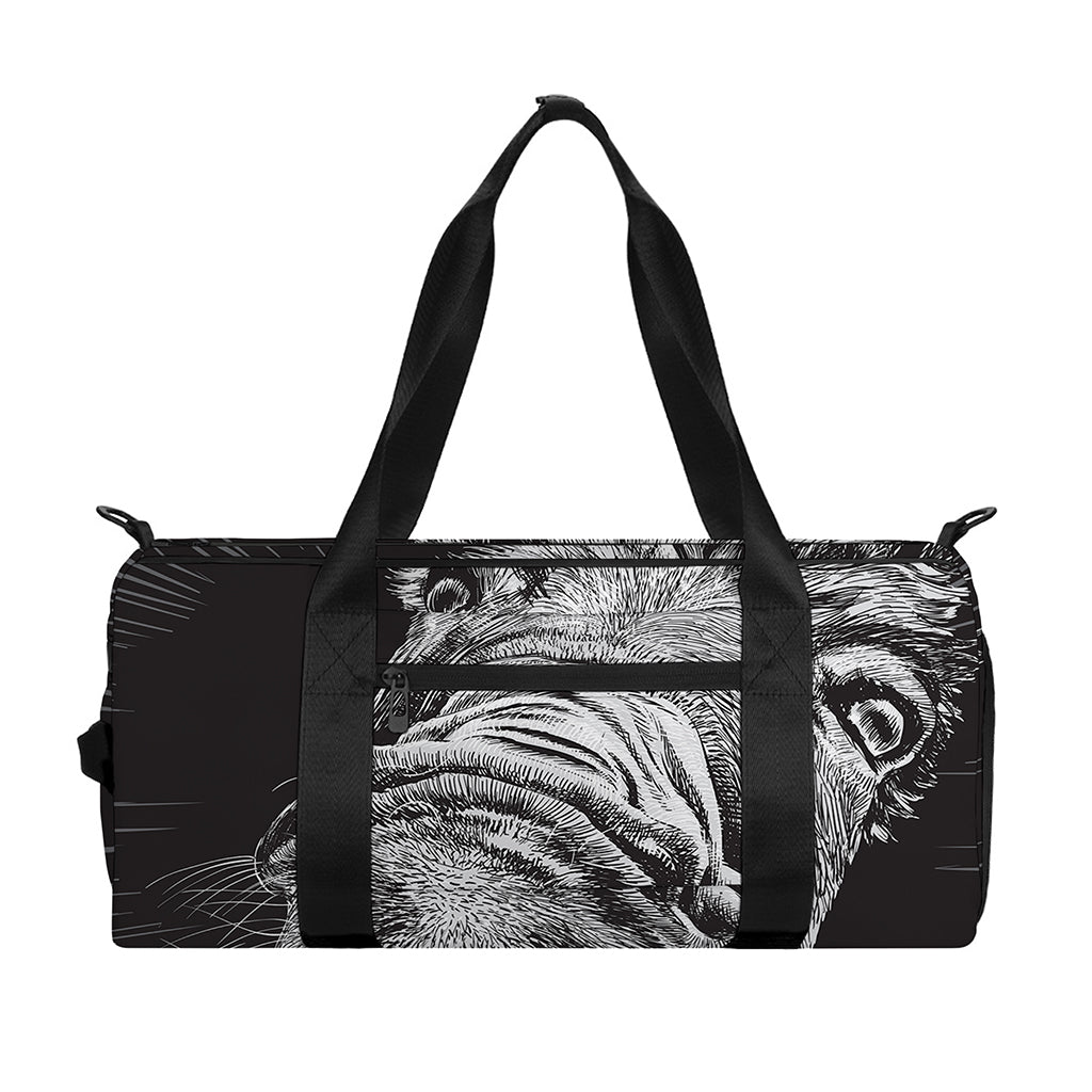Black And White Crazy Donkey Print Gym Bag