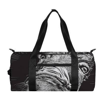 Black And White Crazy Donkey Print Gym Bag