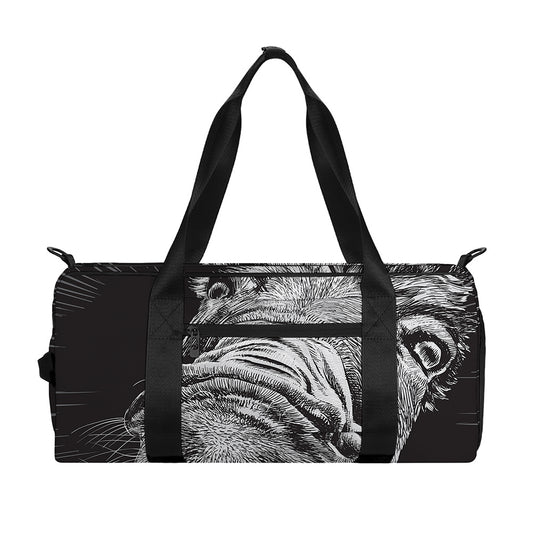 Black And White Crazy Donkey Print Gym Bag
